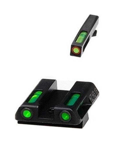 HIVIZ LiteWave H3 Tritium Visier für Glock mit grüner Kimme und grünem Korn mit orangem Ring