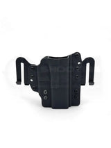 Kydex Gürtelholster von Höppner und Schumann mit Speedclips welcher sich sowohl als Gürtelholster als auch als Innenbundholster verwenden lässt.