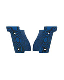 LOK Grips Checkered Griffschalen aus G10 mit Palm Swell Kontur für die Walther PDP Steel Frame in Blau/Schwarz