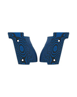 LOK Grips Checkered Griffschalen aus G10 mit Palm Swell Kontur für die Walther PDP Steel Frame in Blau/Schwarz