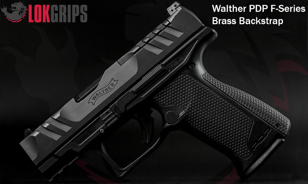 LOK Grips Messing Backstrap Black Cerakote an der Walther PDP F-Series, Gesamtansicht der Pistole