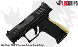 LOK Grips Messing Backstrap Raw Brass an der Walther PDP F-Series, Gesamtansicht der Pistole