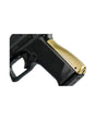 LOK Grips Messing Backstrap in Raw Brass an einer Walther PDP F-Series montiert, Detailansicht der Wabenstruktur