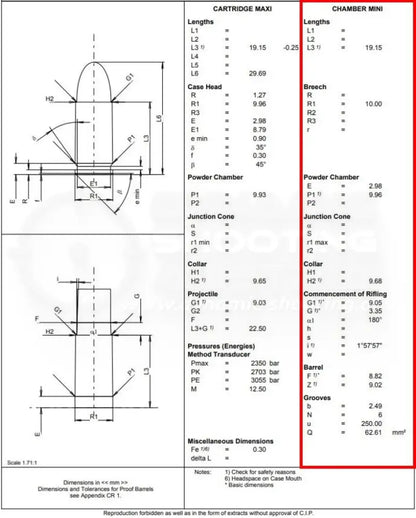Armanov Patronenlehre Ammo Checker für 100 Patronen CIP
