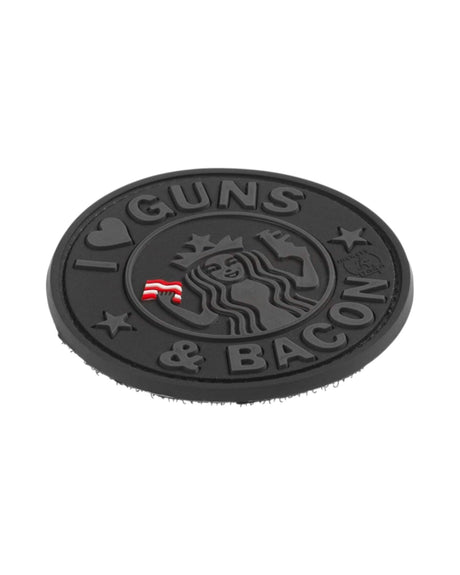 Rubber Patch I Love Guns and Bacon Gummipatch von JTG schwarz