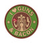 Rubber Patch I Love Guns and Bacon Gummipatch von JTG in Grün