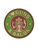 Rubber Patch I Love Guns and Bacon Gummipatch von JTG in Grün
