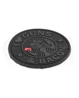 Rubber Patch I Love Guns and Bacon Gummipatch von JTG schwarz