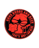 Rubber Patch GUNS BOOBS AND BEER Gummipatch von JTG in Schwarz/Rot