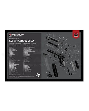 Waffenreinigungsunterlage Matte mit CZ Shadow 2 Explosionszeichnung