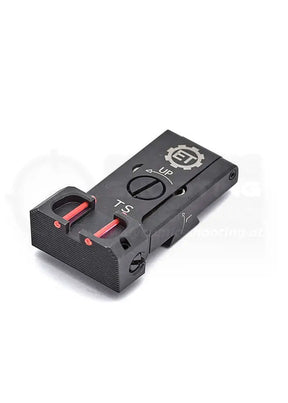 Verstellbare Kimme Visierung für CZ 75 Tactical Sports und CZ TS2 mit Fiberglas Fiber Optic Rod Einsatz